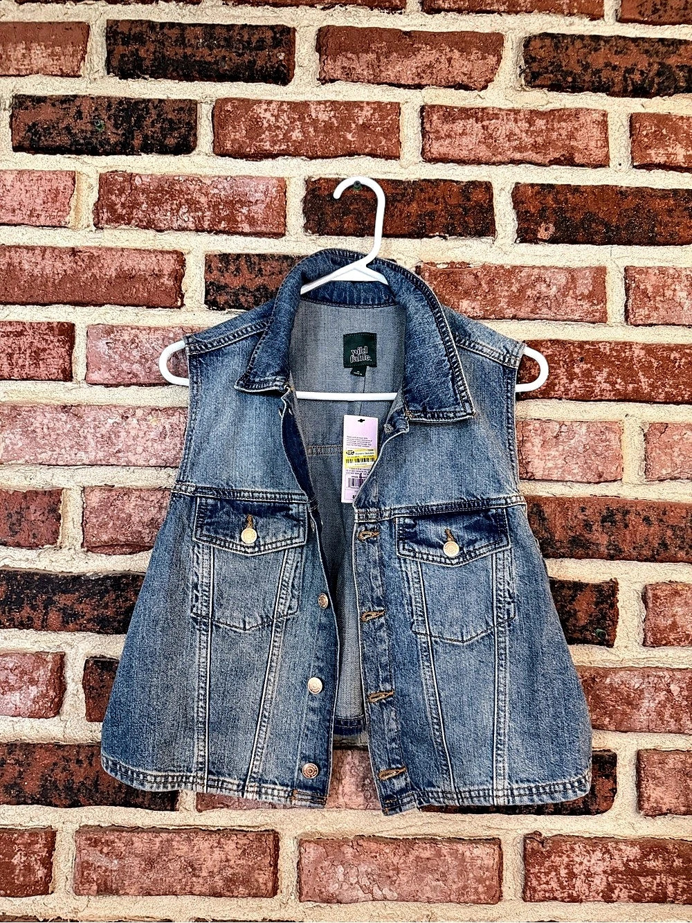 wild fable Denim Oversized Trucker Vest in Blue Size XL